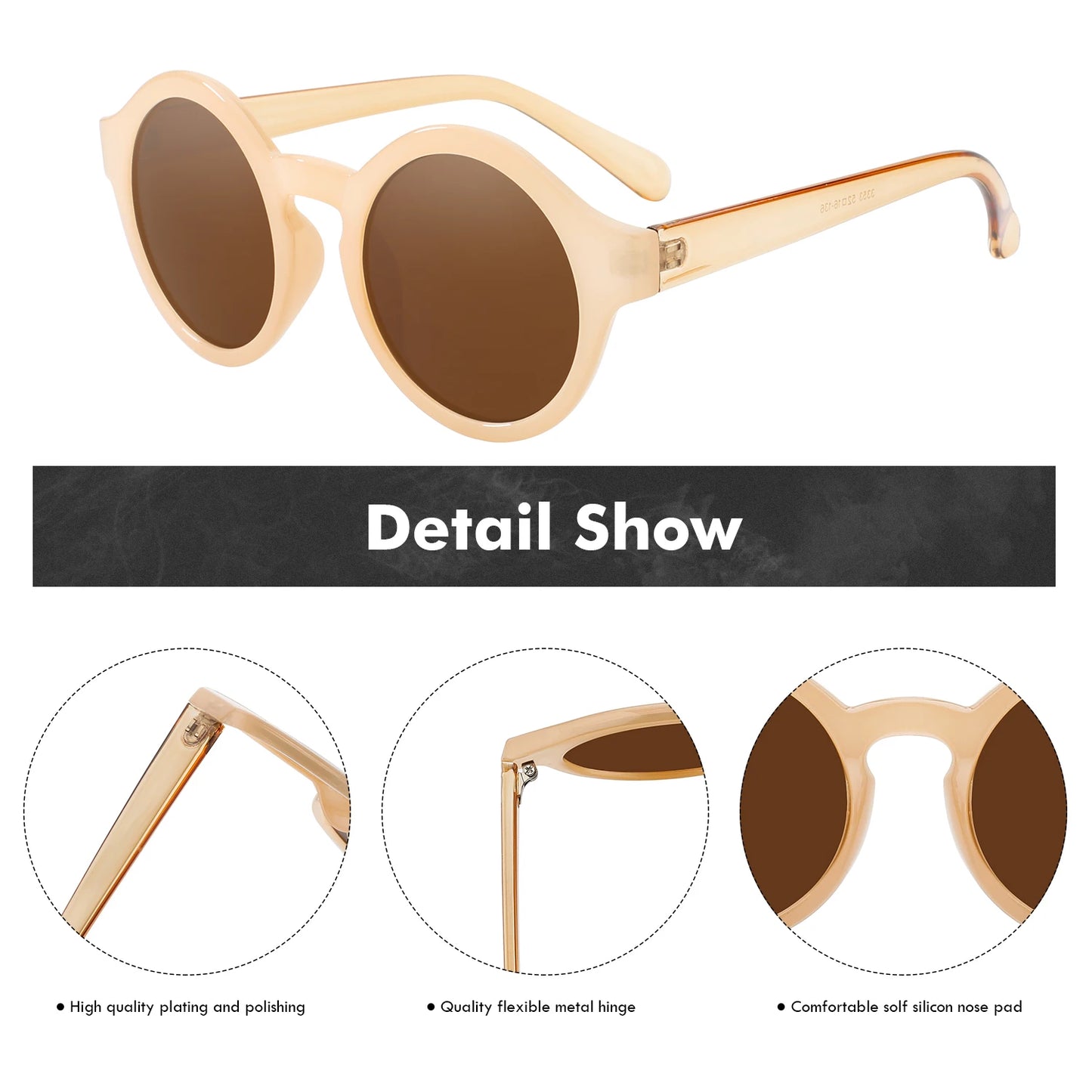 Circle Women Retro Vintage Sunglasses