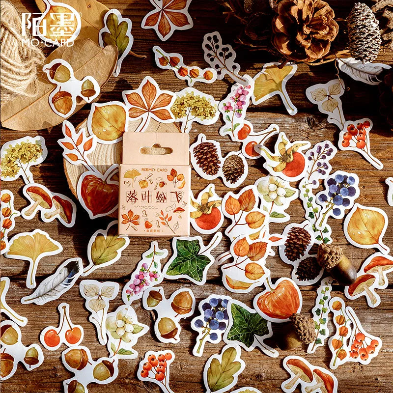 46pcs/pack Autumn Fallen Leaves Diy Diary Sticker