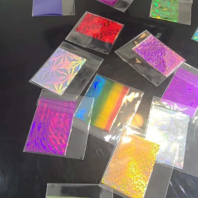 50pcs/Lo Holographic Nail Transfer Foil Decors