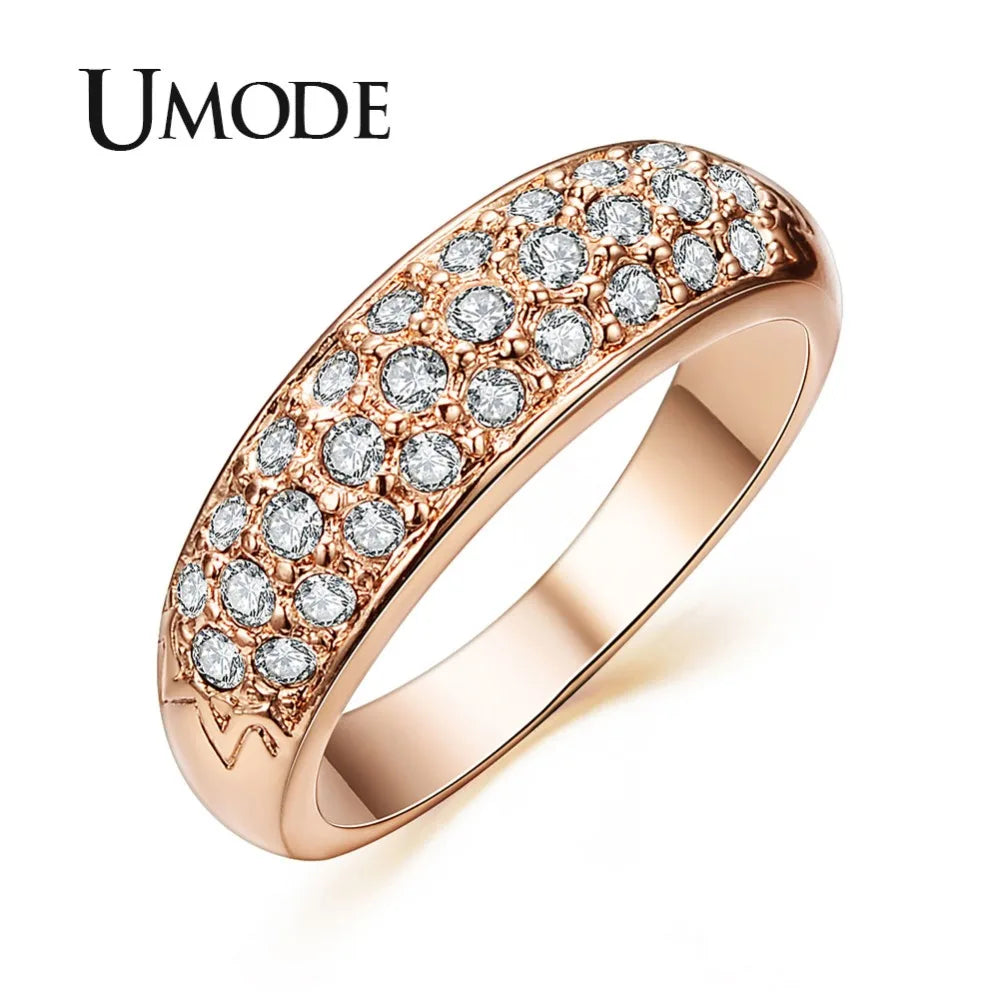 Rose Gold Color Rhinestones Studded Finger Rings