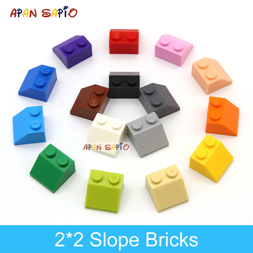 80pcs DIY Building Blocks Thick Figure Bricks Slope 2x2