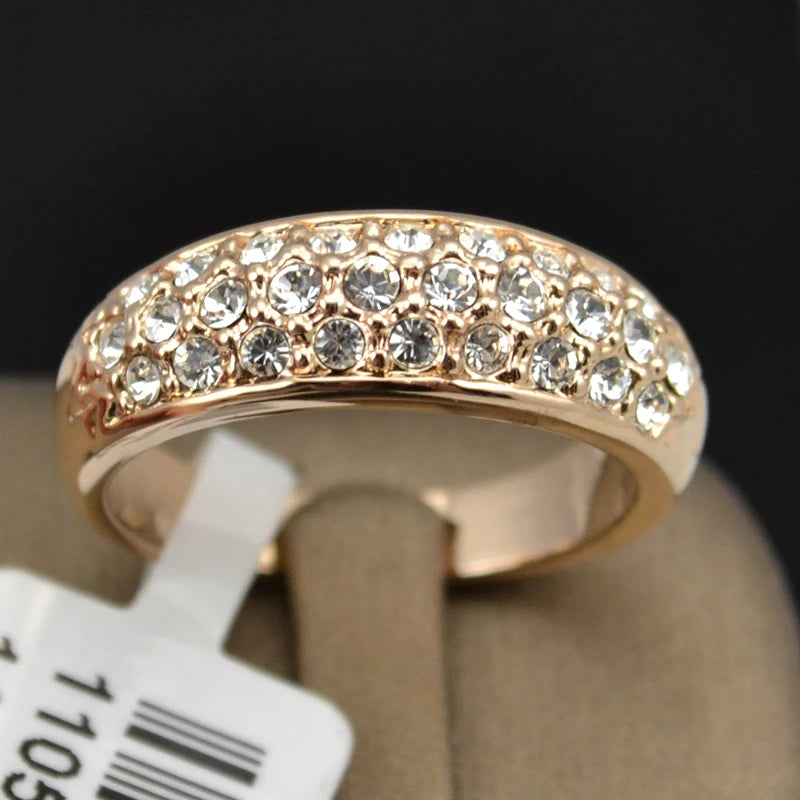 Rose Gold Color Rhinestones Studded Finger Rings