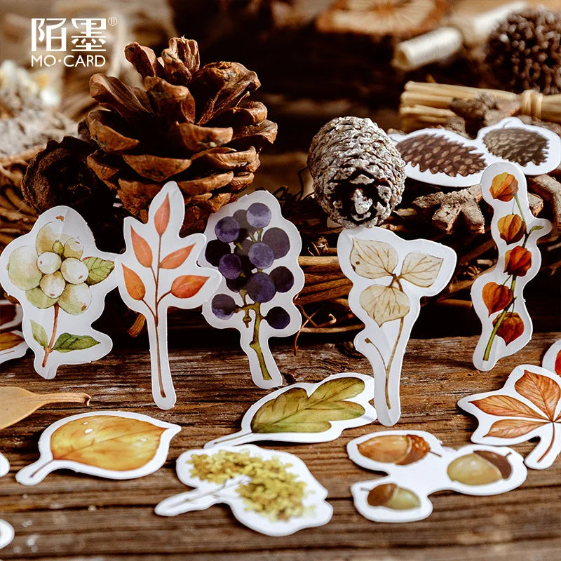 46pcs/pack Autumn Fallen Leaves Diy Diary Sticker