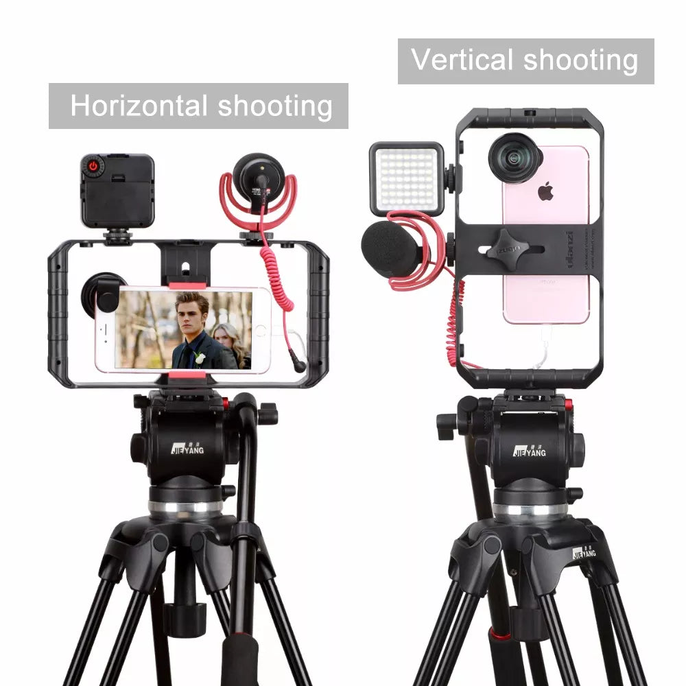 Pro Smartphone Video Rig Hand Grip Stabilizer