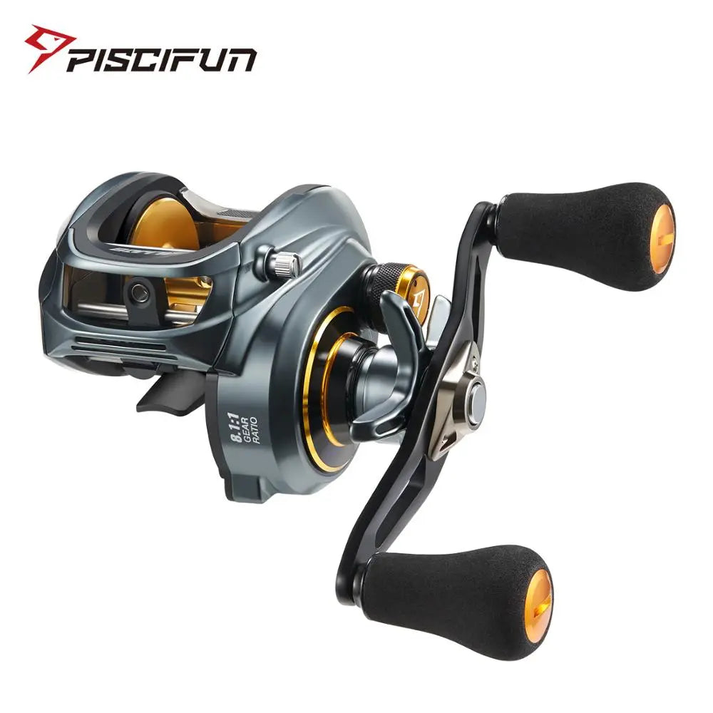 Low Profile Baitcasting Reel 15KG Max Drag 8+1 Bearings