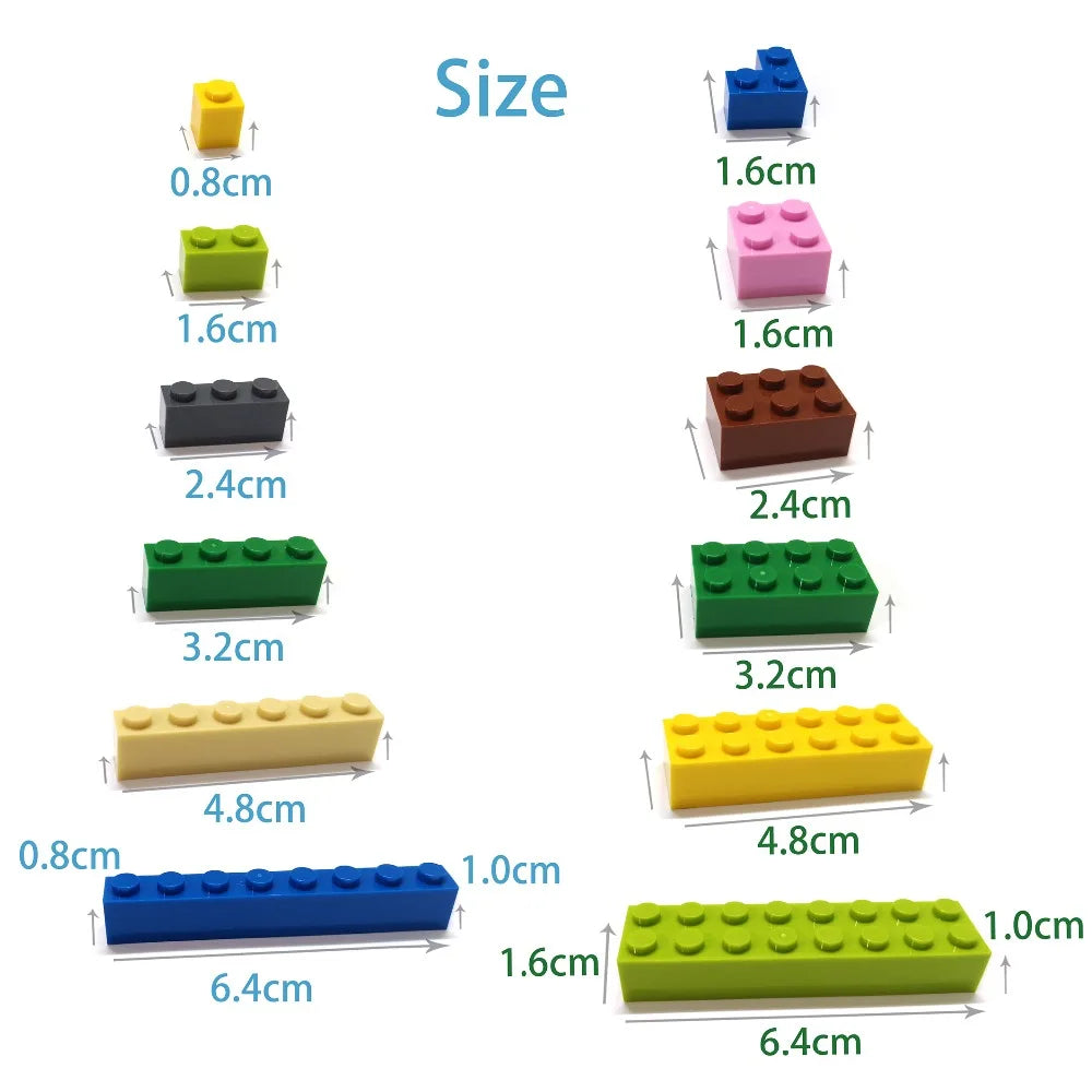 60pcs DIY Building Blocks Thick wall Figures Bricks 1+2 Dots