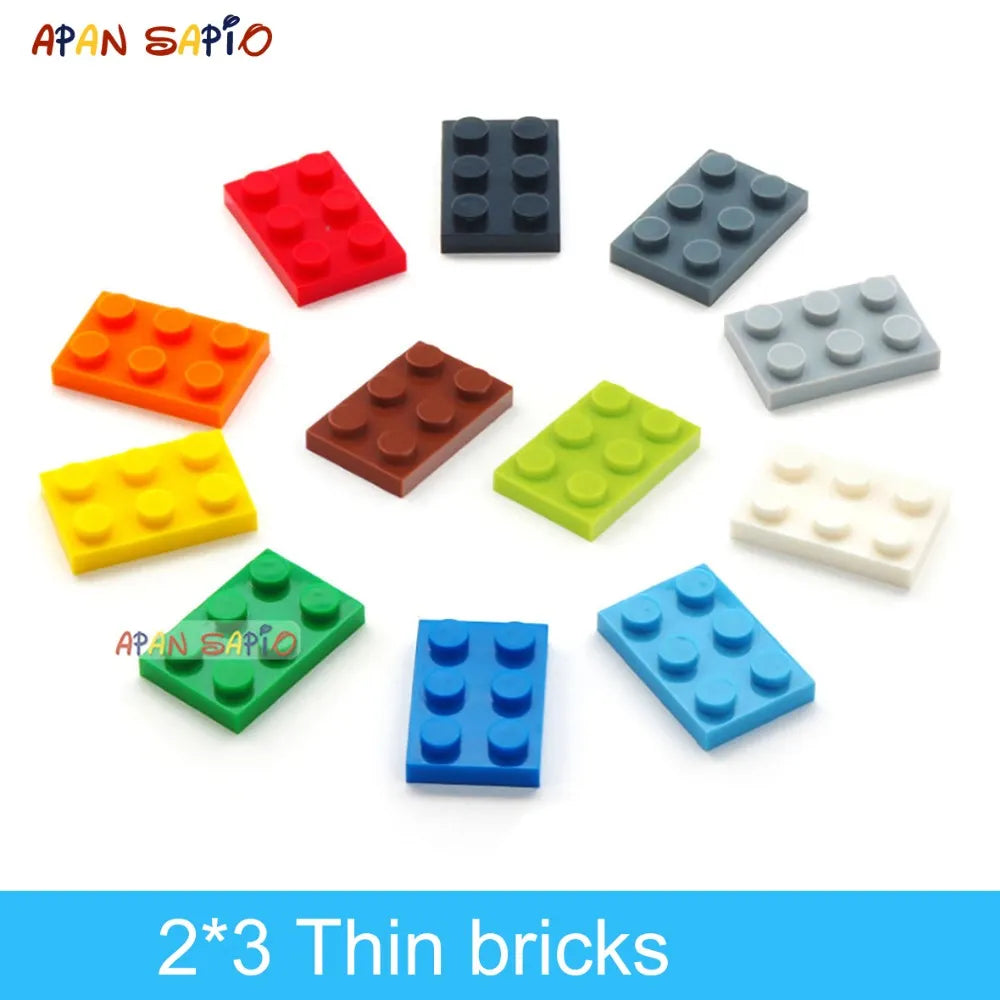 80pcs DIY Building Blocks Thin Figures Bricks 2x3 Dots