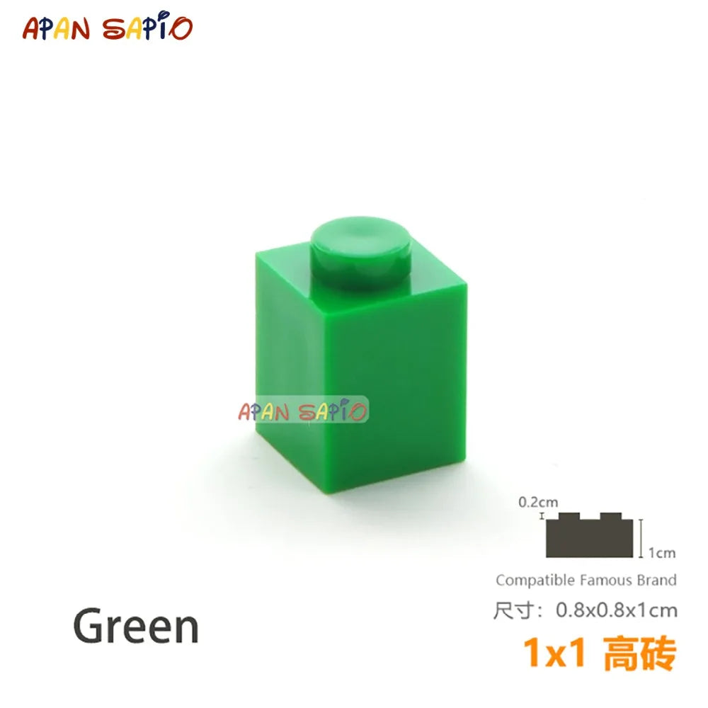 50pcs/lot DIY Blocks Building Bricks Thick 1X1