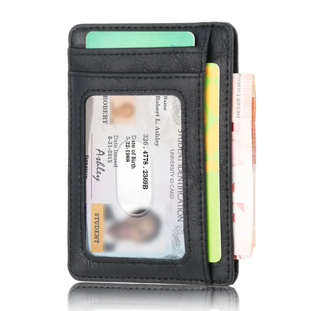 Slim RFID Blocking Leather Wallet Credit ID Card Holder