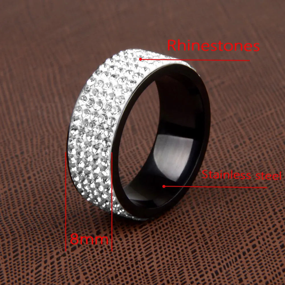 High Quality Punk Rock Stainless Steel Black Ring Men