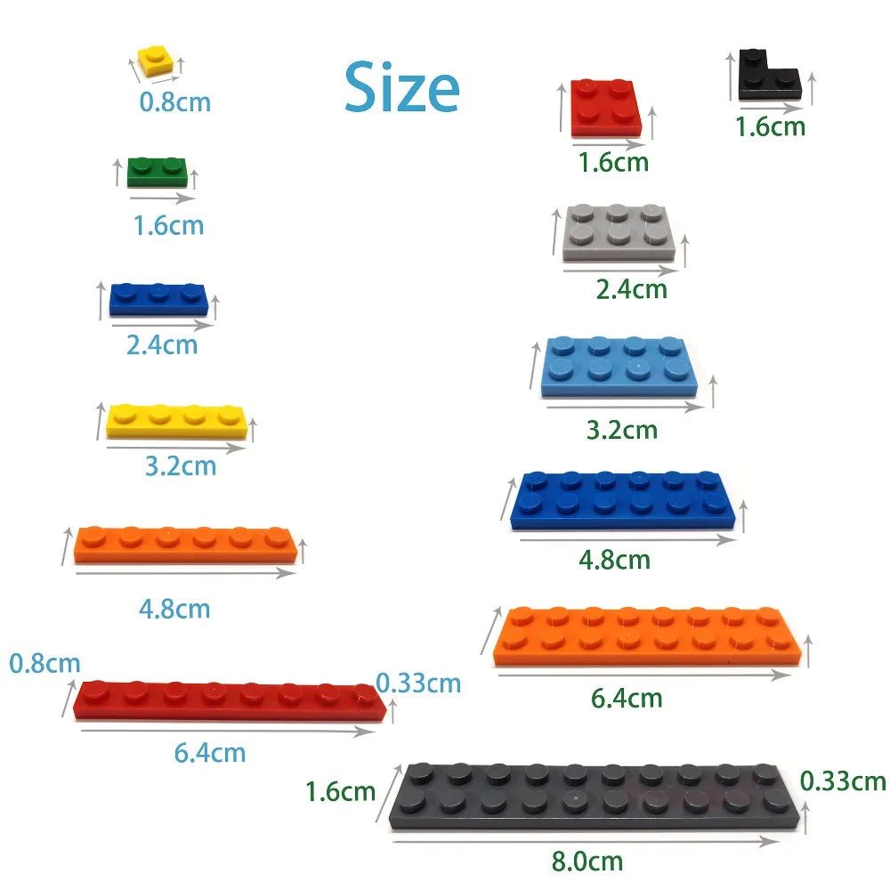 60pcs DIY Building Blocks Thick wall Figures Bricks 1+2 Dots