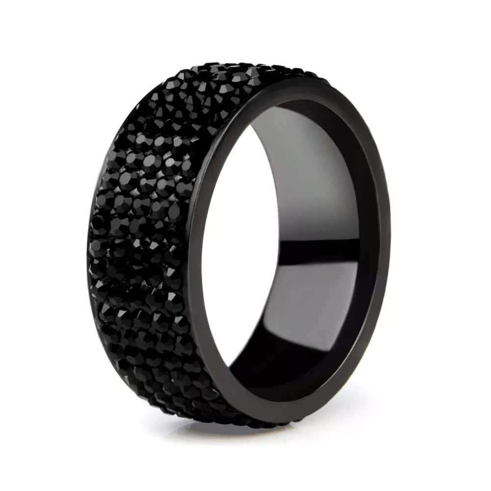 High Quality Punk Rock Stainless Steel Black Ring Men