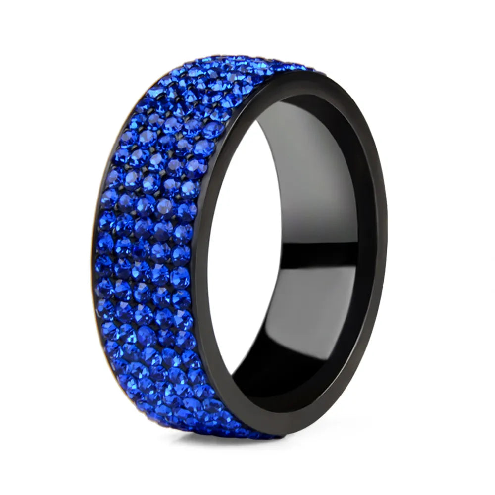 High Quality Punk Rock Stainless Steel Black Ring Men