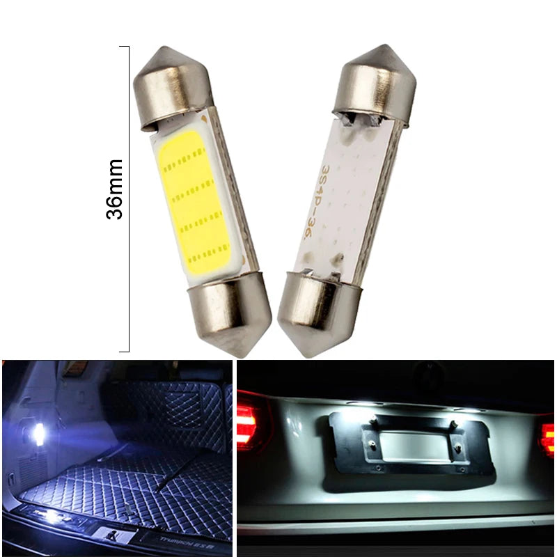 12V White bulbs for cars License plate Interior Reading Light