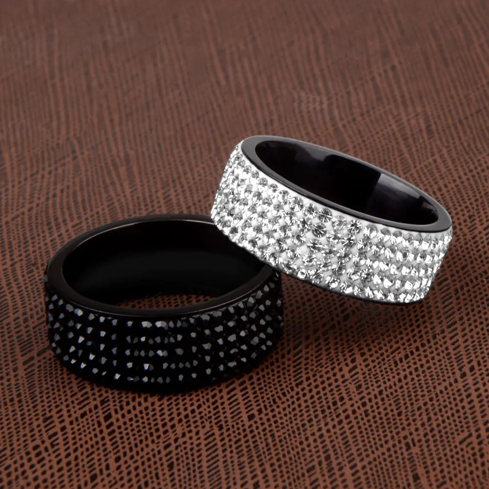 High Quality Punk Rock Stainless Steel Black Ring Men