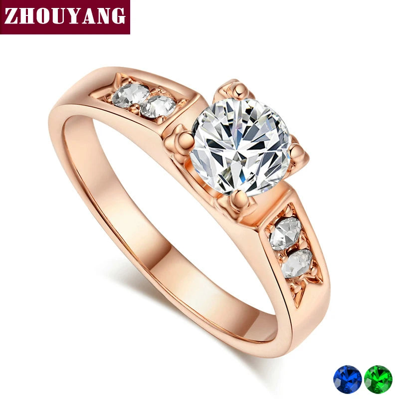 Wedding Ring For Women Classical 6mm Prong Setting Cubic Zirconia