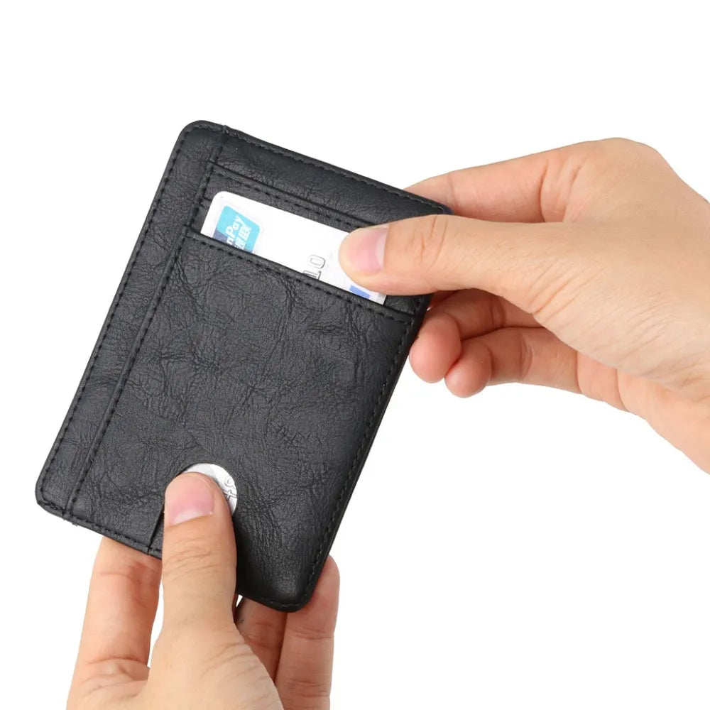 Slim RFID Blocking Leather Wallet Credit ID Card Holder