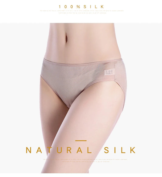 3pcs/lot 100% Natural silk Women Panties