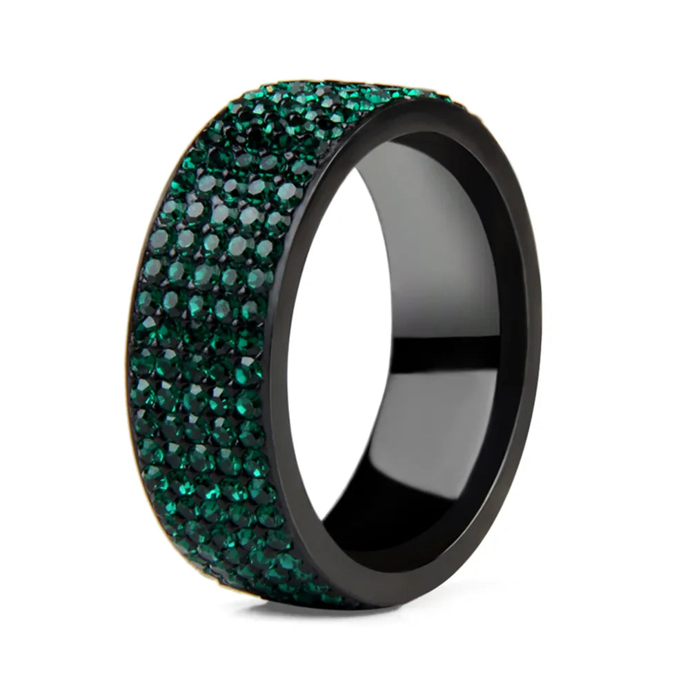 High Quality Punk Rock Stainless Steel Black Ring Men