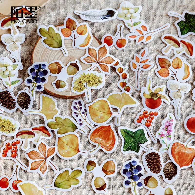 46pcs/pack Autumn Fallen Leaves Diy Diary Sticker