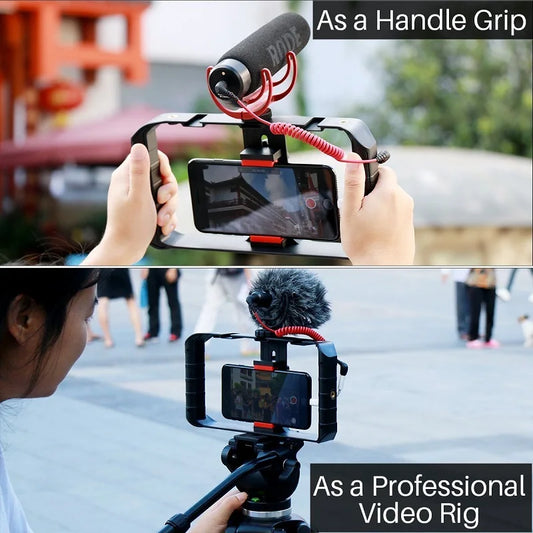 Pro Smartphone Video Rig Hand Grip Stabilizer