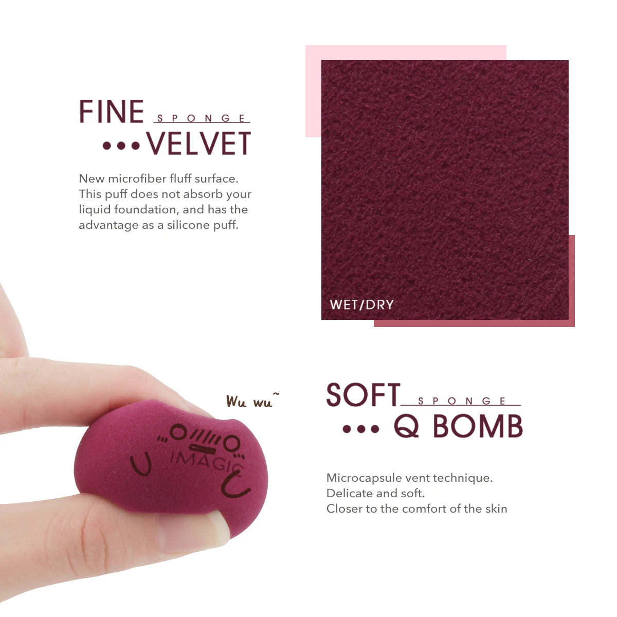 beauty sponge 3pcs face wash puff