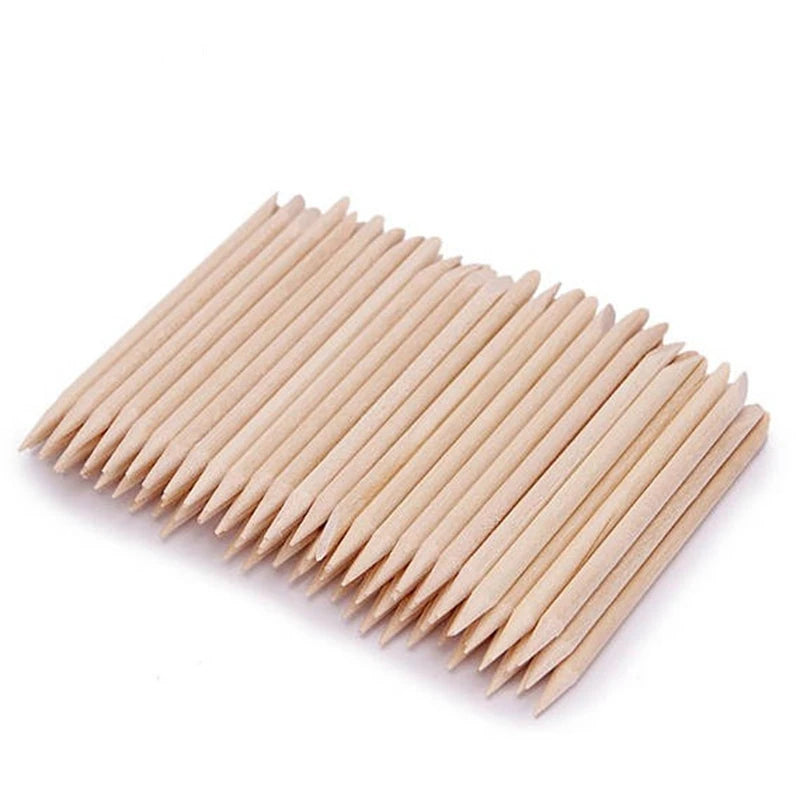 500Pcs Orange Wood Sticks for Nails