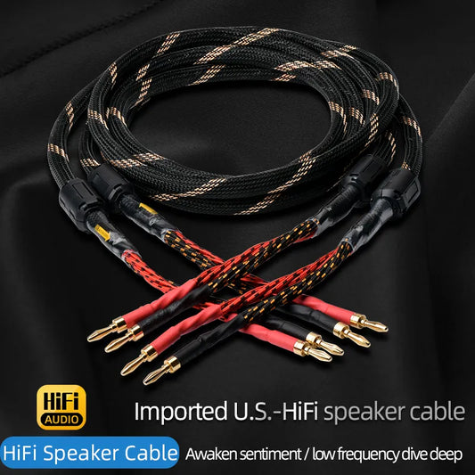 One pair HiFi Speaker Cable High Purity