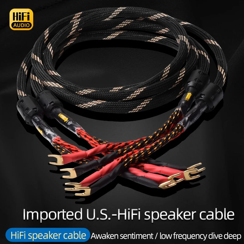 One pair HiFi Speaker Cable High Purity