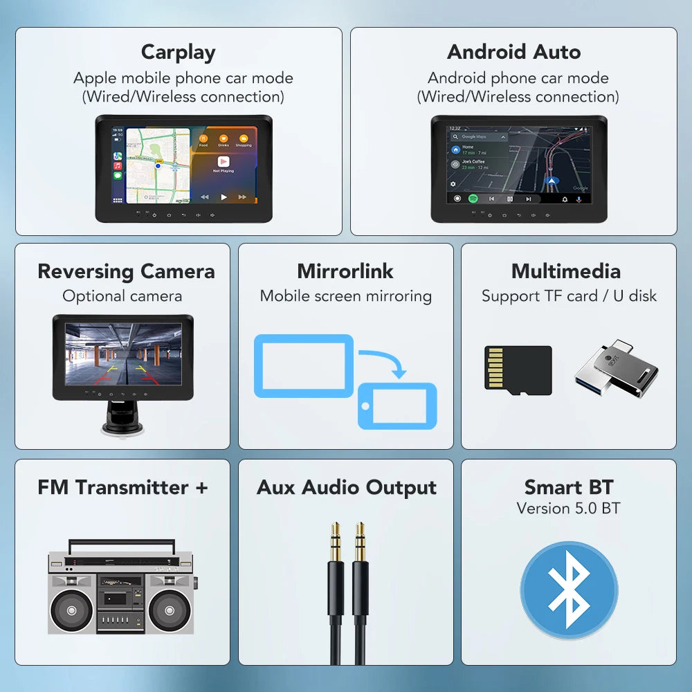 Universal 7inch Wireless CarPlay Android