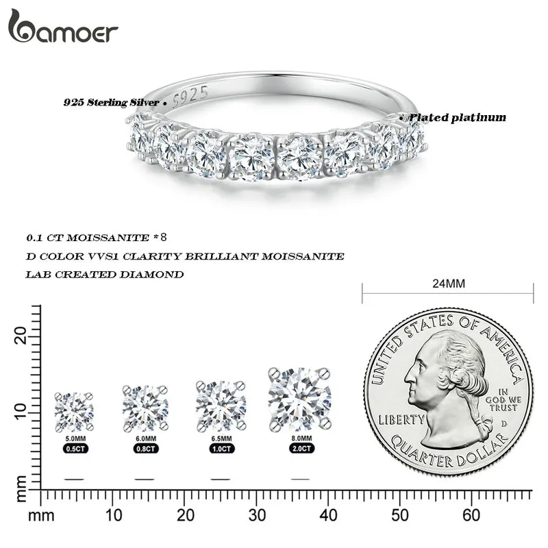 0.8CT D Color Round Moissanite Ring