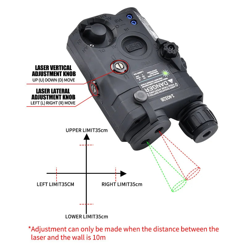 Tactical Airsoft UHP AN PEQ-15 LA5C Red Green Dot