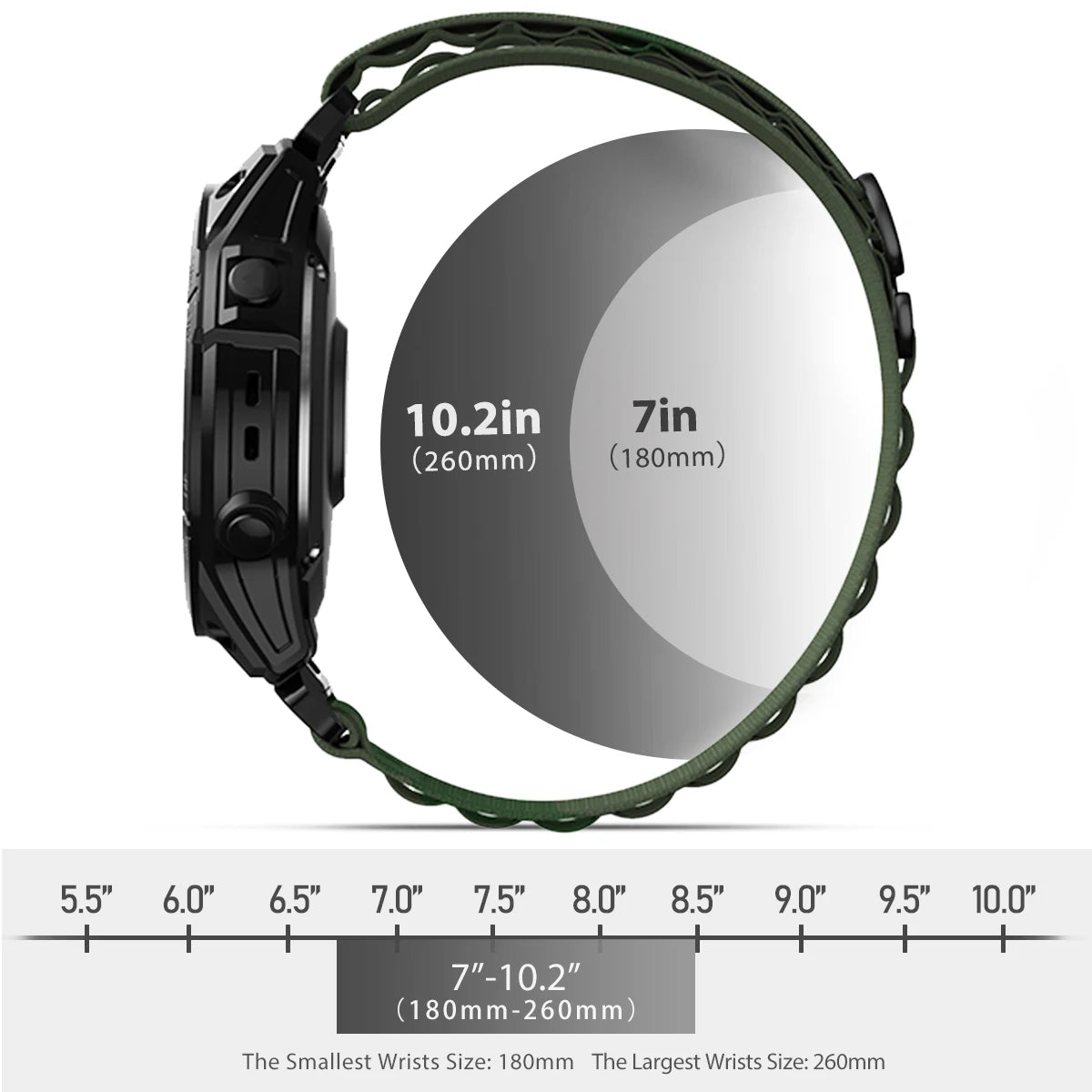 22 26MM Nylon Strap For Garmin Fenix 6/6X Pro/5X/5X