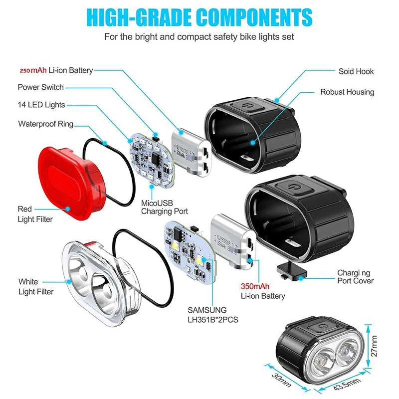 Bike Lighting Front and Rear Lights Bicycle Lamp