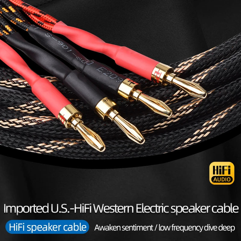 One pair HiFi Speaker Cable High Purity