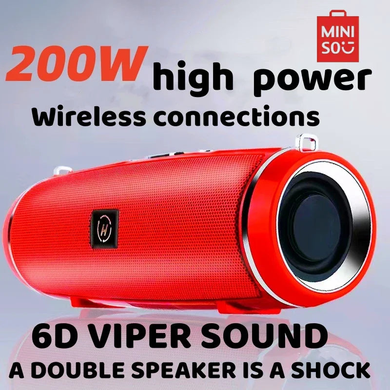 200W High-power Bluetooth Speaker Portable Bass