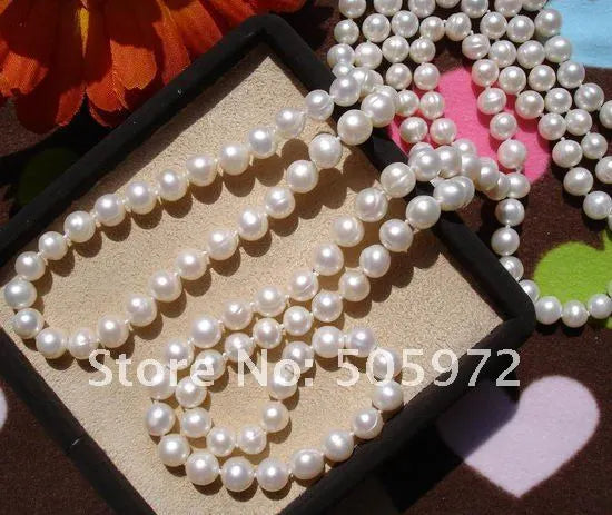 Pearl Necklace Knotted Costume Jewelry