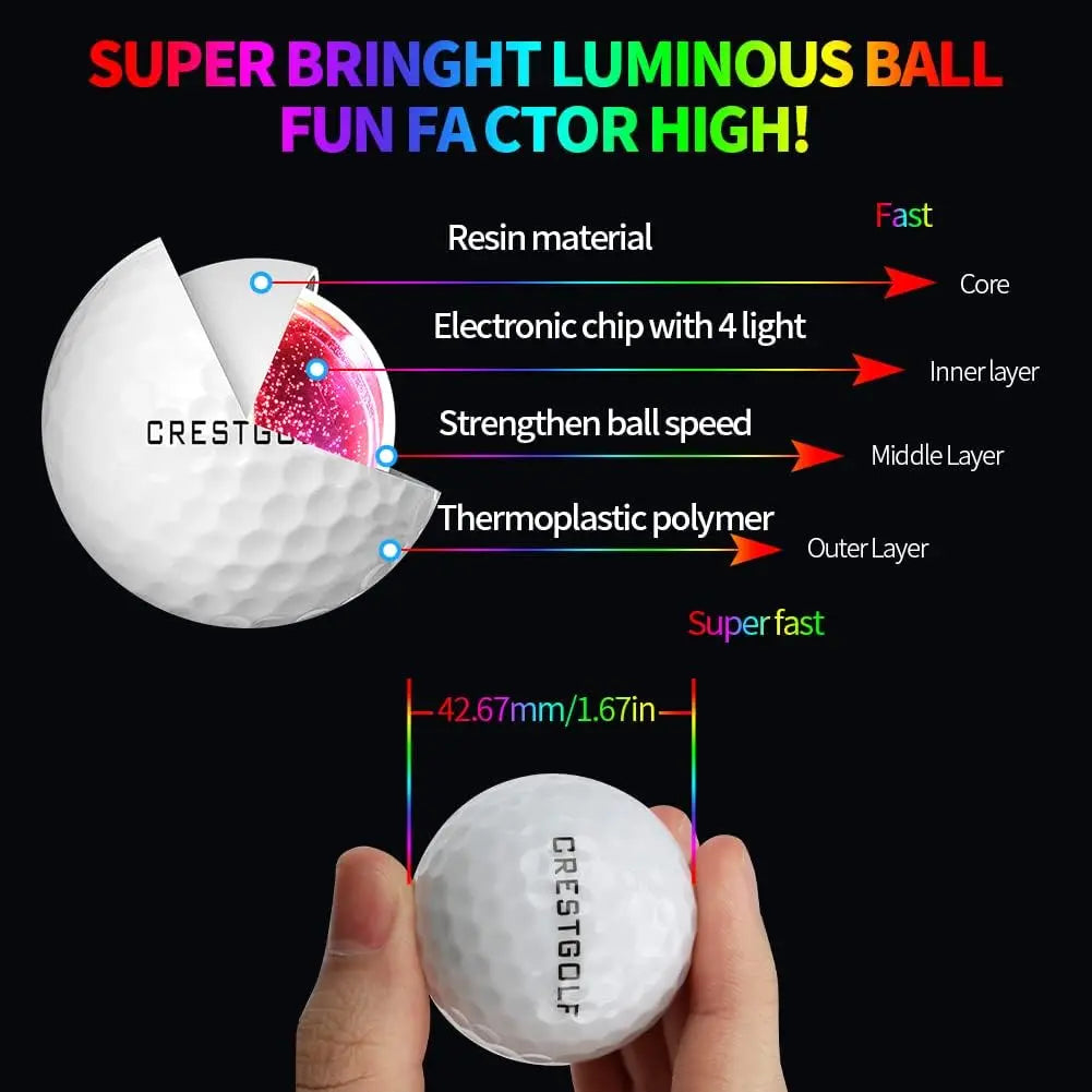 LED Golf Balls for Night Glow in The Dark