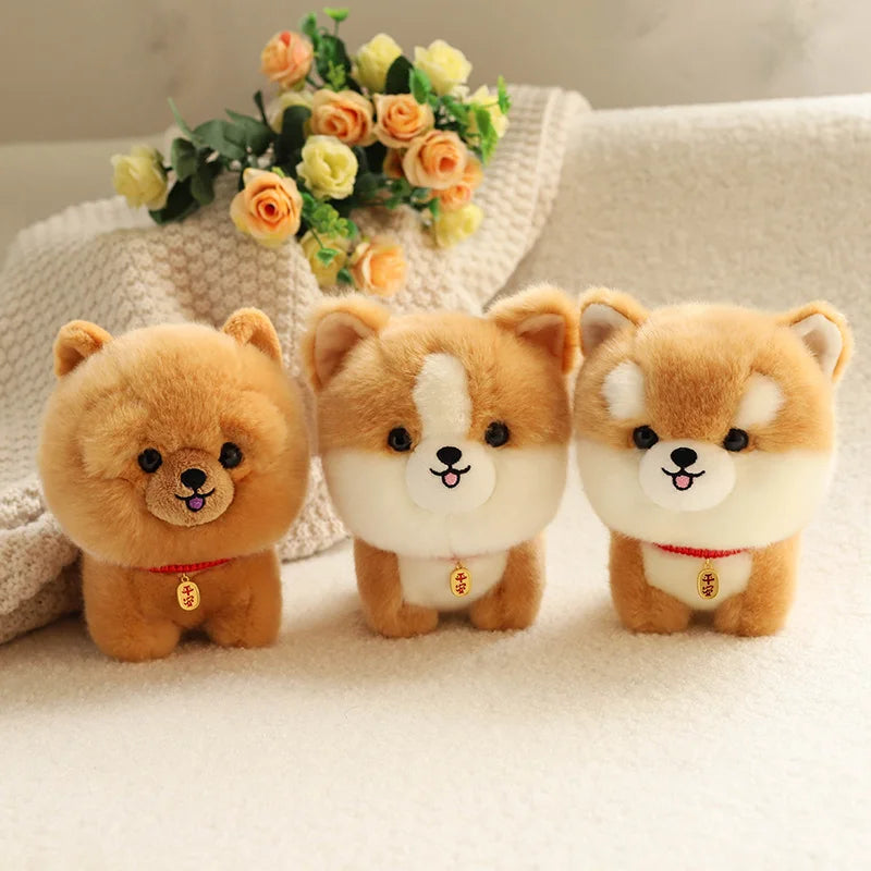 Adorable Furry Plush Corgi Dog Plush Toy