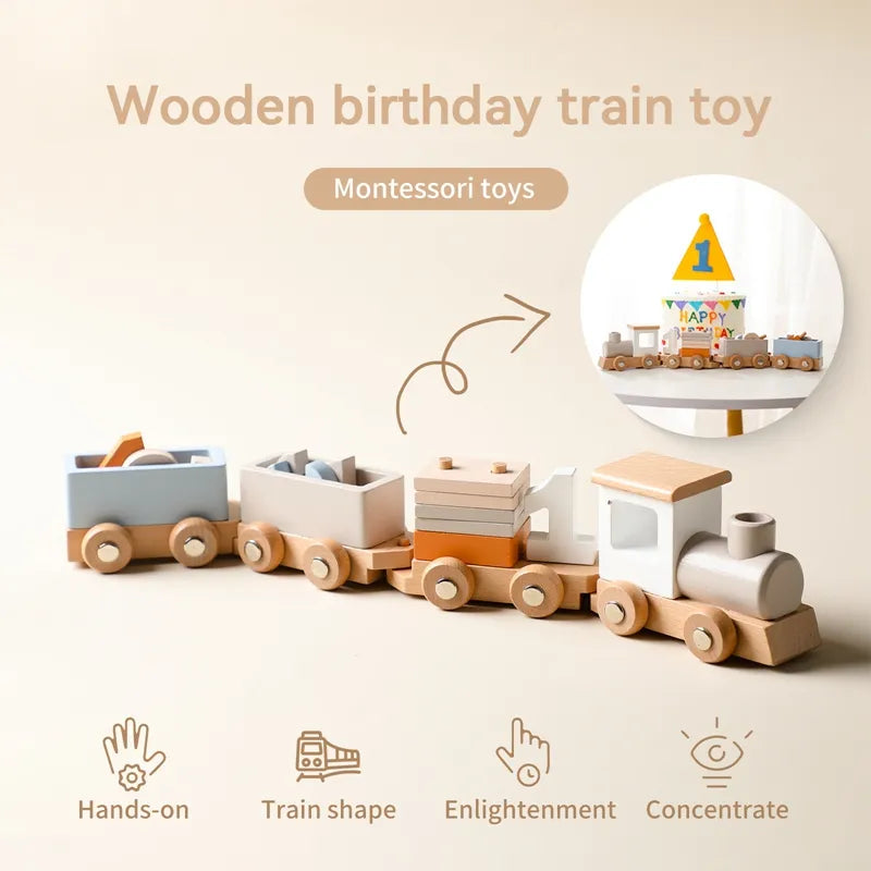 Wooden Train Birthday Toy