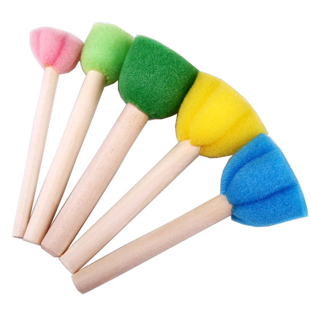 5pcs Kids Toddler Sponge Stamp Brush Kits