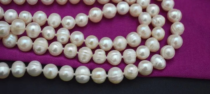 Pearl Necklace Knotted Costume Jewelry