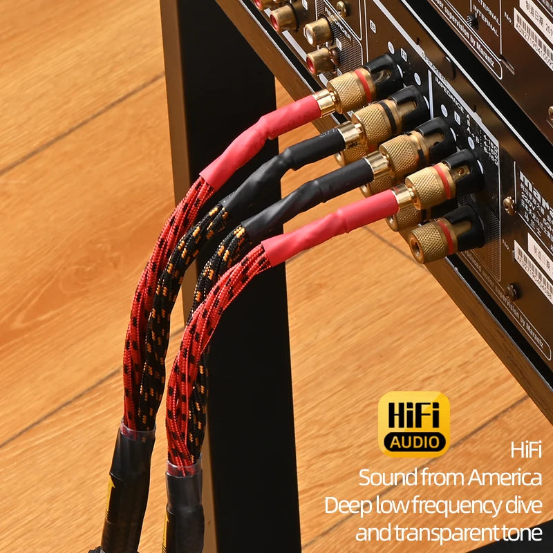 One pair HiFi Speaker Cable High Purity