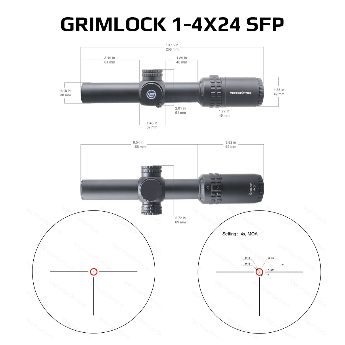 LPVO Riflescope For .308 30-06 AR15