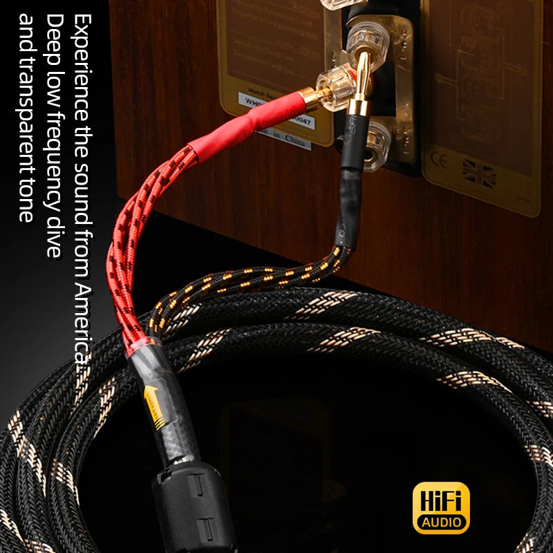 One pair HiFi Speaker Cable High Purity