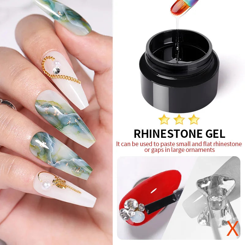 5 in1 Nail Gel Varnish 3D Chrome Design