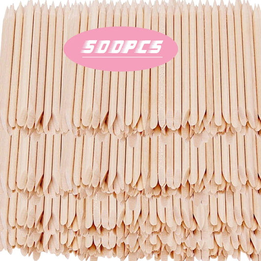 500Pcs Orange Wood Sticks for Nails