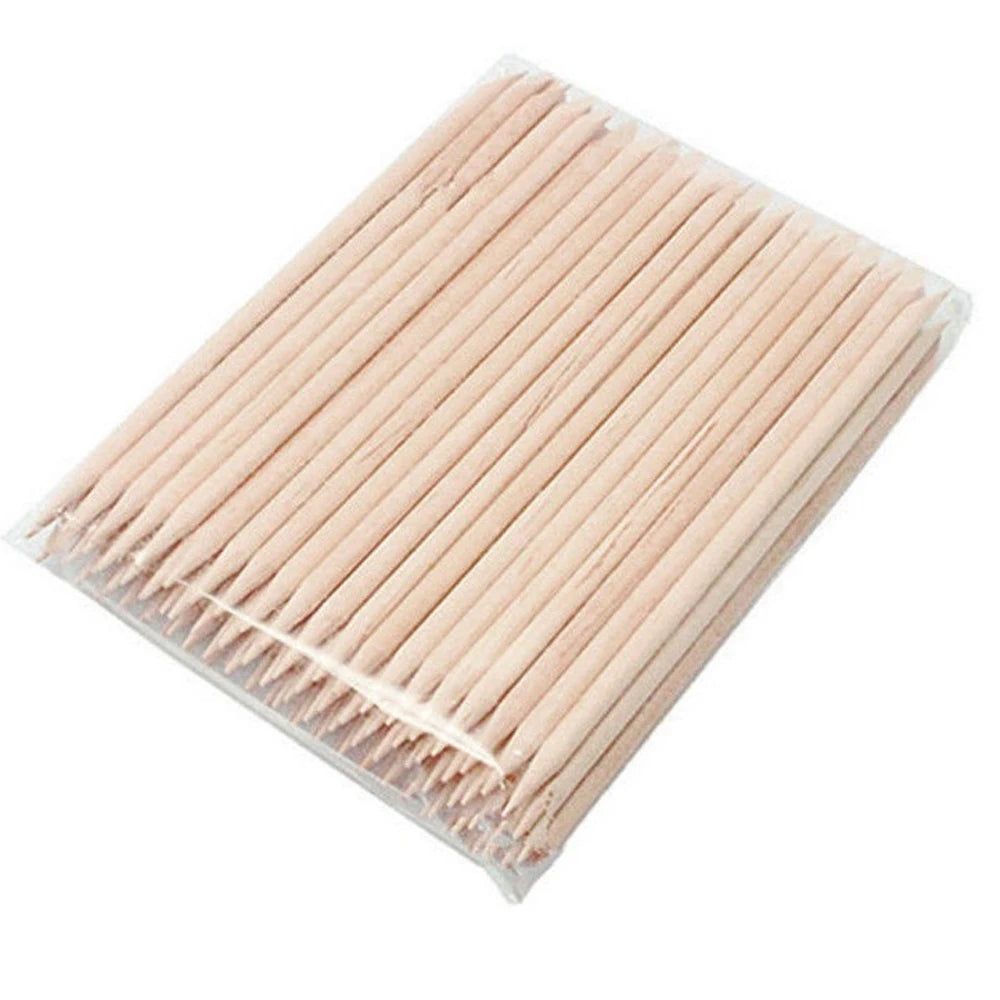 500Pcs Orange Wood Sticks for Nails