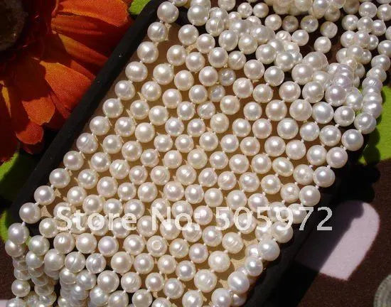 Pearl Necklace Knotted Costume Jewelry