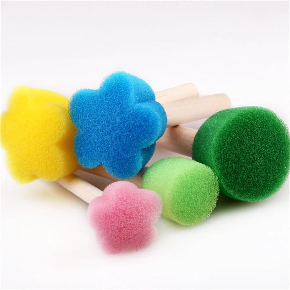 5pcs Kids Toddler Sponge Stamp Brush Kits